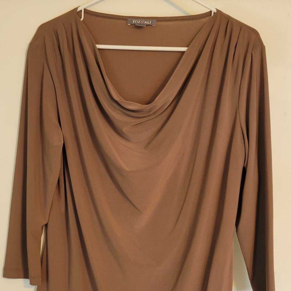 Beige Roz & Ali Dress/Business Casual Shirt